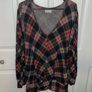 Maurice’s Plaid Stretch Sweater sz 3X